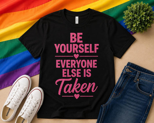 Pride T-Shirt | Be Yourself Glitter Tee, LGBTQ+ Festival Top