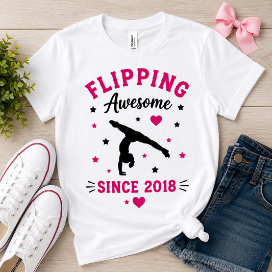 Personalised Gymnastics Birthday T Shirt | Custom Name Age Tee