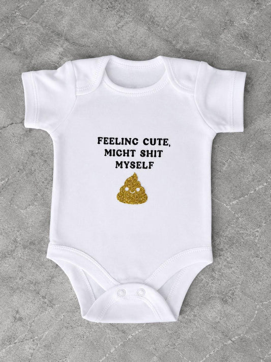 Personalised Baby Bodysuit | Funny Quote, Glitter Poop Design, UK Made Vest